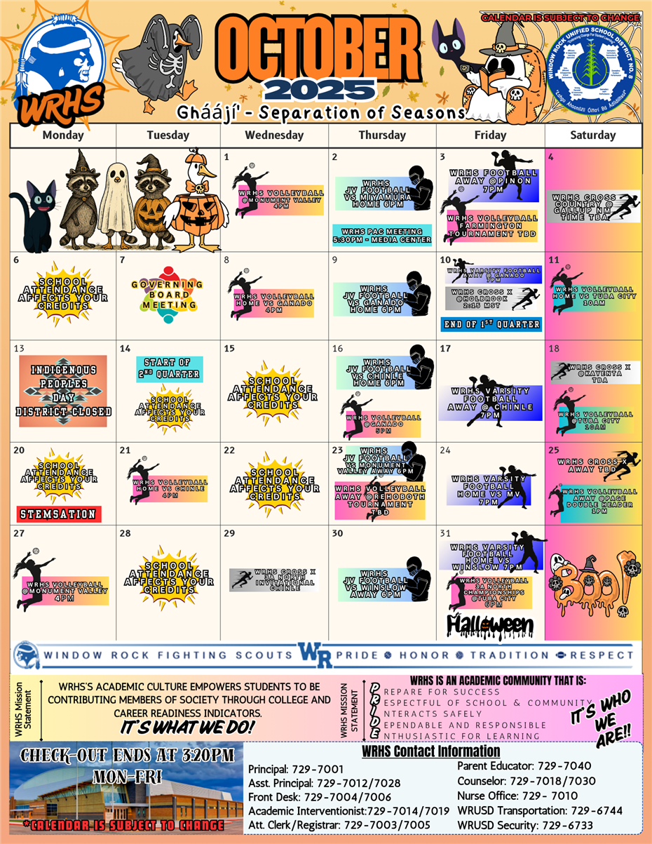 WRHS Calendar